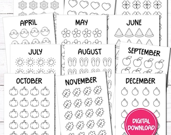 Printable A6 Mini Savings Challenge Tracker | January - December | PDF Digital Download | Set of 12