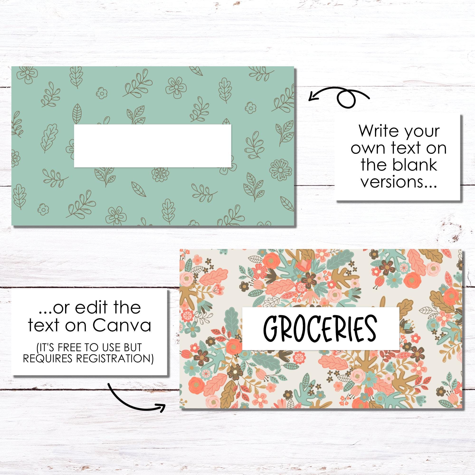 A6 | Budget Binder Envelope Inserts | Autumn Flowers | Editable and ...