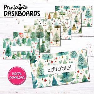 A6 Druckbare Dashboards | Weihnachten 8 | Budget Binder Umschlag Einsätze | Bearbeitbare und leere Version