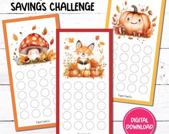 Autumn Savings Challenge Tracker | A6 Mini Printable (PDF Digital Download)