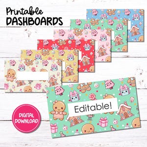 A6 Druckbare Dashboards | Kawaii Weihnachten | Budget Binder Umschlag Einsätze | Bearbeitbare und leere Version