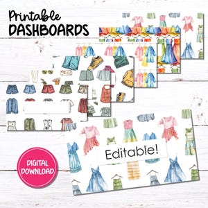 A6 Druckbare Dashboards | Kleidung | Budget Binder Umschlag Einsätze | Bearbeitbare und leere Version