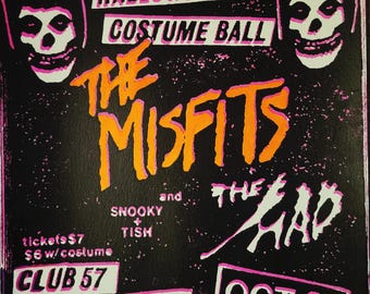 The Misfits hand screened show poster for Halloween 1979 show
