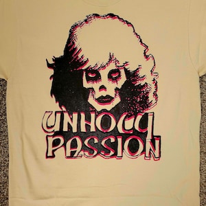 トップス 80's Samhain 'unholy passion' tee Samhain Unholy Passion T shirt yellow poster horror punk band all