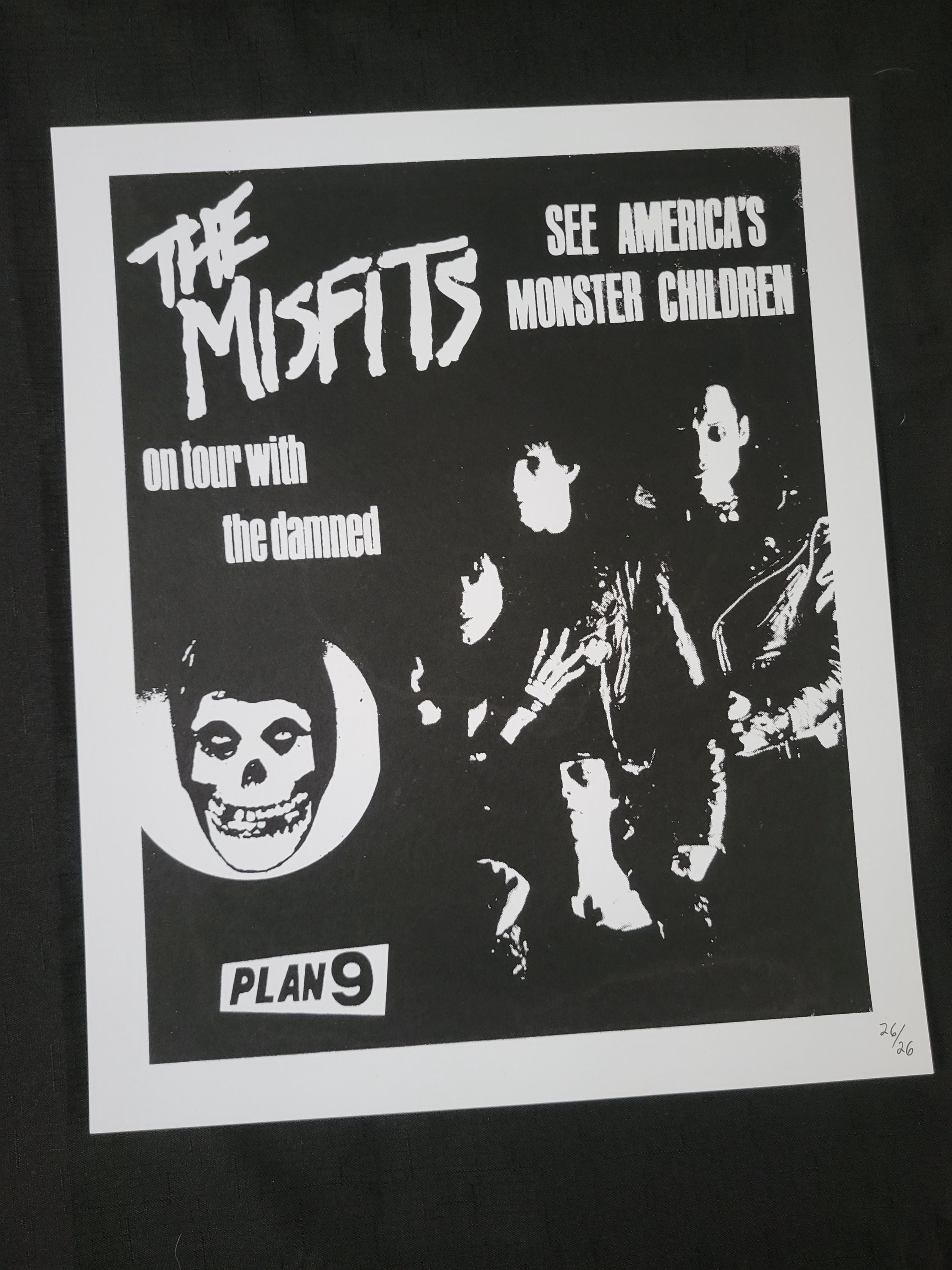 The Misfits Screenprint Poster Print for England Tour Hand