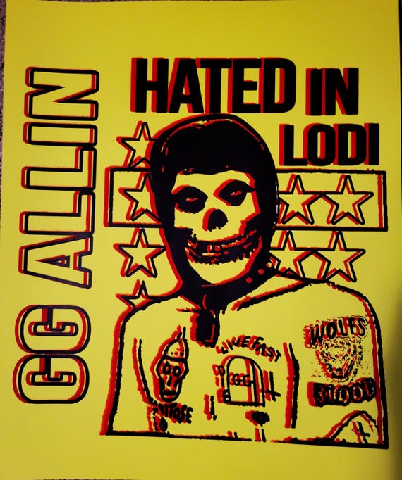 The Misfits GG Allin Hand Screened Screenprint Danzig Samhain Punk