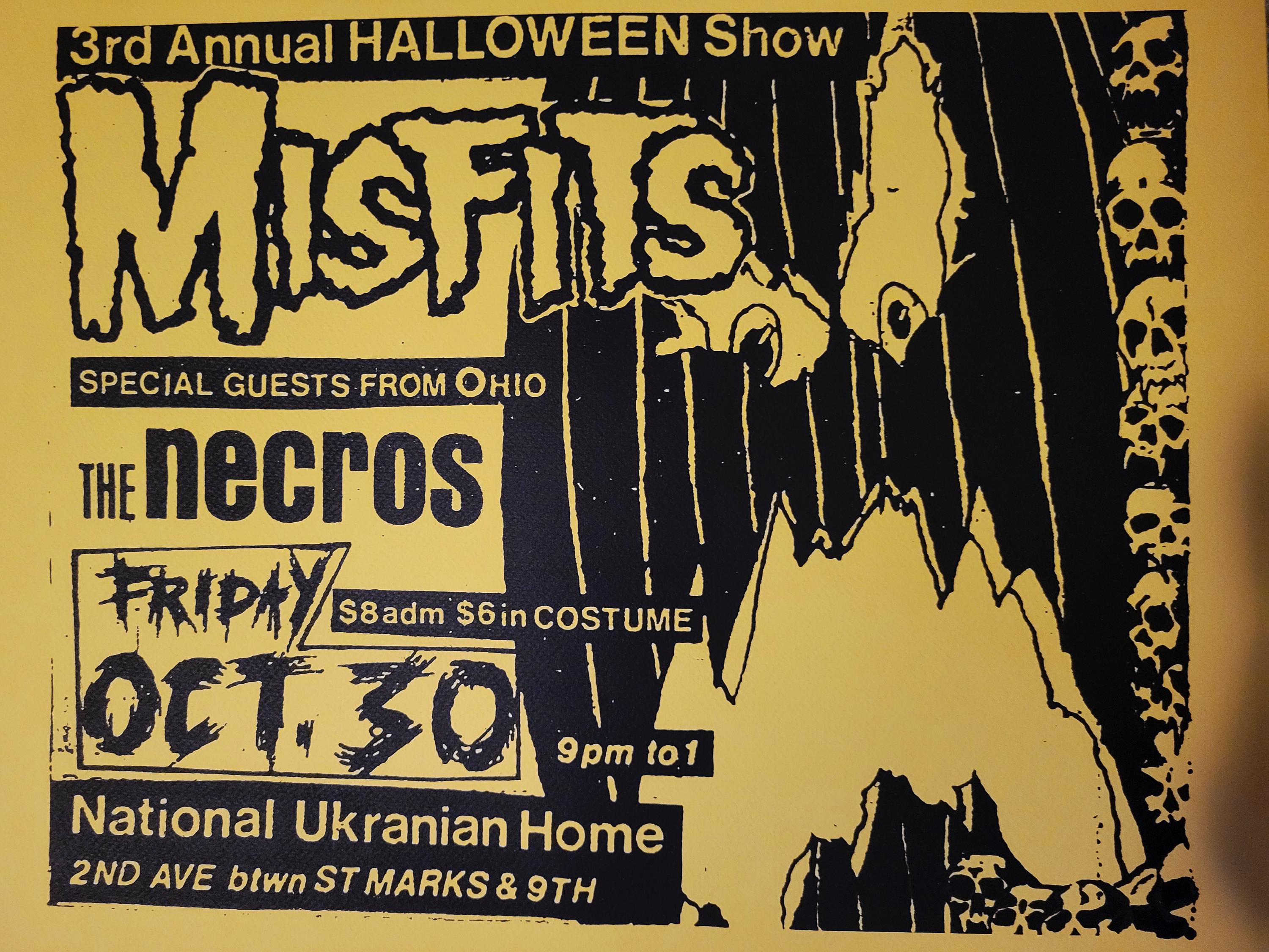 The Misfits Screenprint Poster Advert for Ukrainian Home Halloween