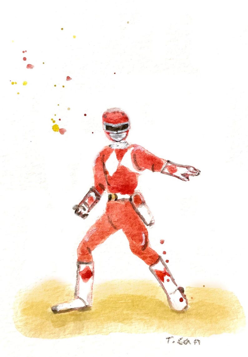 POWER RANGERS Inspired Watercolor Prints for Wall Art Kids Bedroom - Etsy