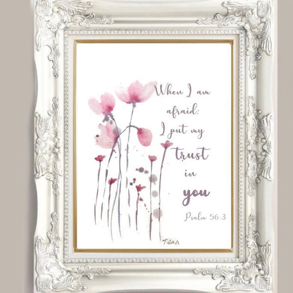 2024 Year Text “I Trust in You” Psalms watercolor print