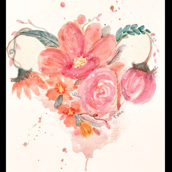 Uterus Floral Watercolor Print