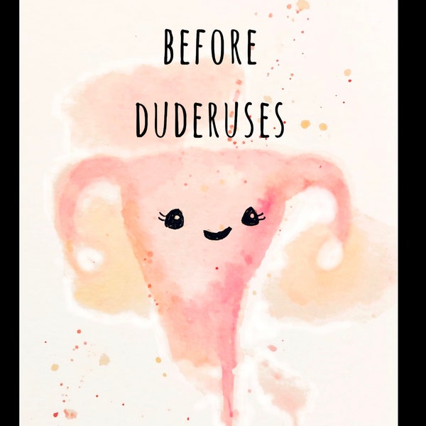 Funny Uterus Watercolor Prints