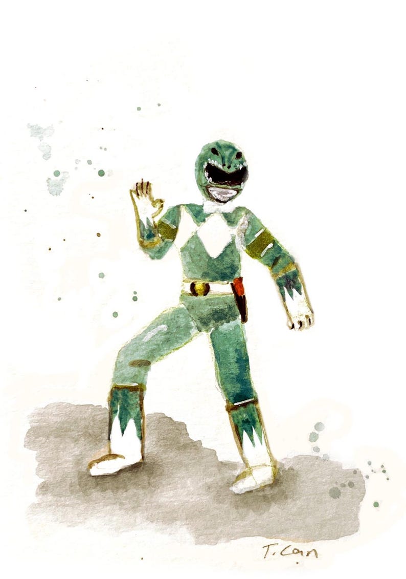 POWER RANGERS Inspired Watercolor Prints for Wall Art Kids Bedroom - Etsy