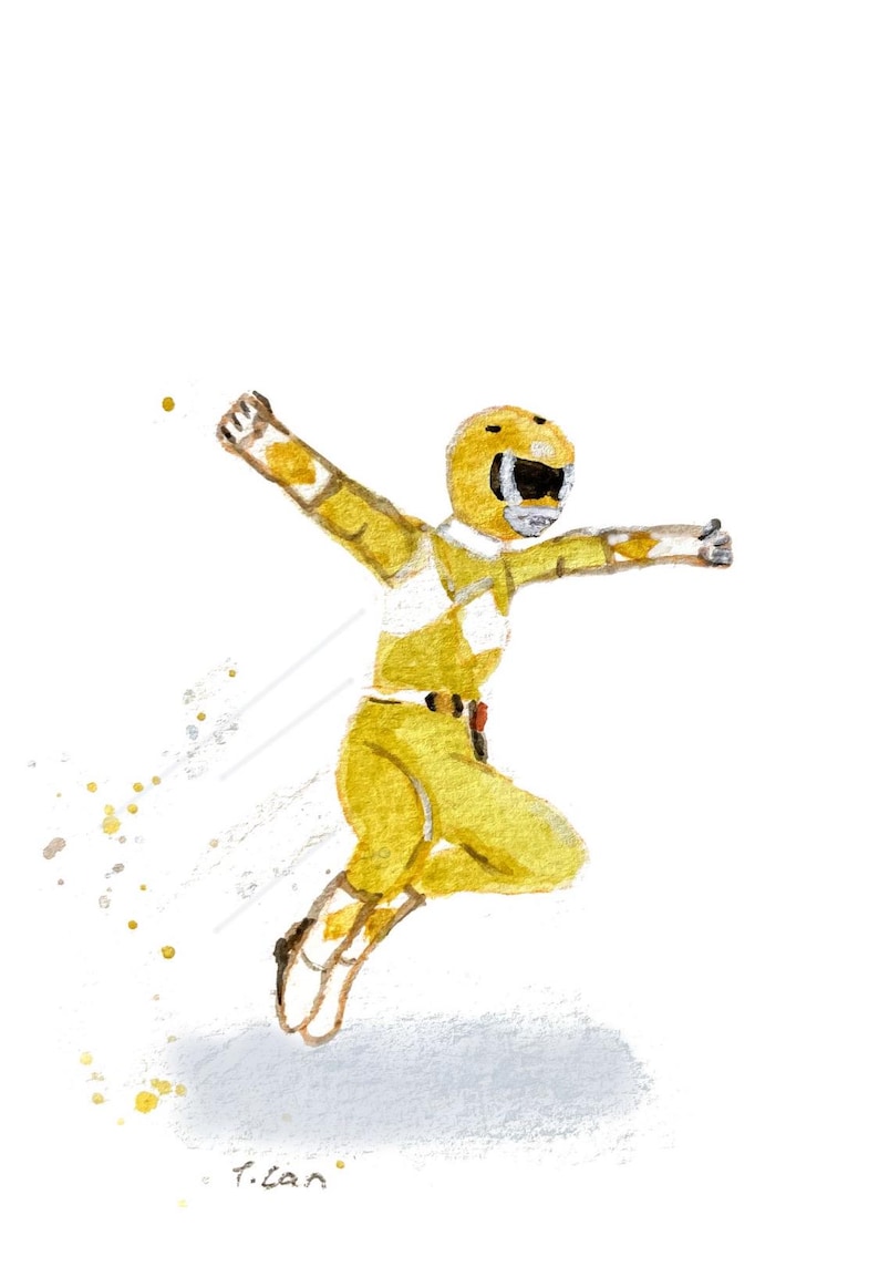 POWER RANGERS Inspired Watercolor Prints for Wall Art Kids Bedroom - Etsy