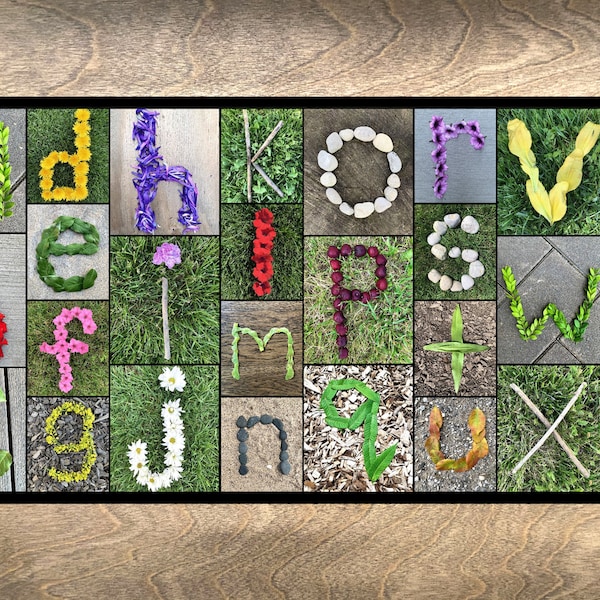 Nature Alphabet Lowercase, Alphabet Posters, Instant Download, Digital Prints