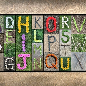 Natuuralfabet hoofdletters, Instant download, Digitale prints