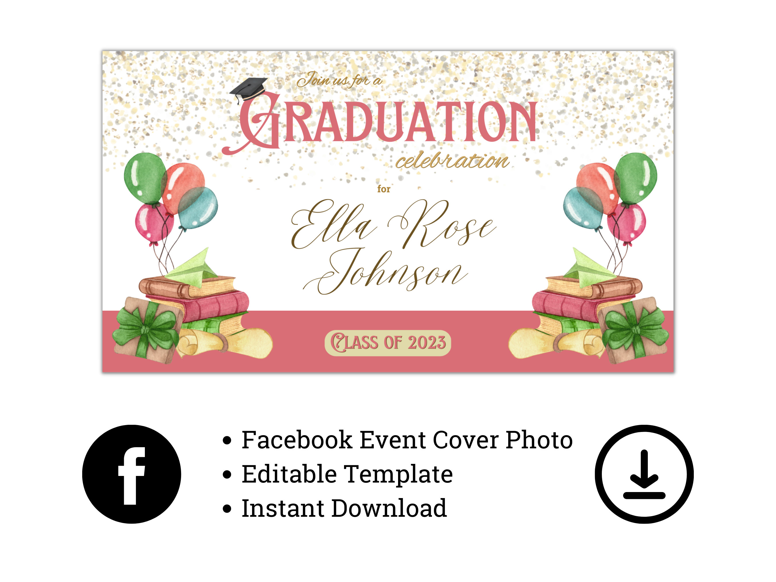 Plantilla de invitación de graduación para niñas - Etsy México