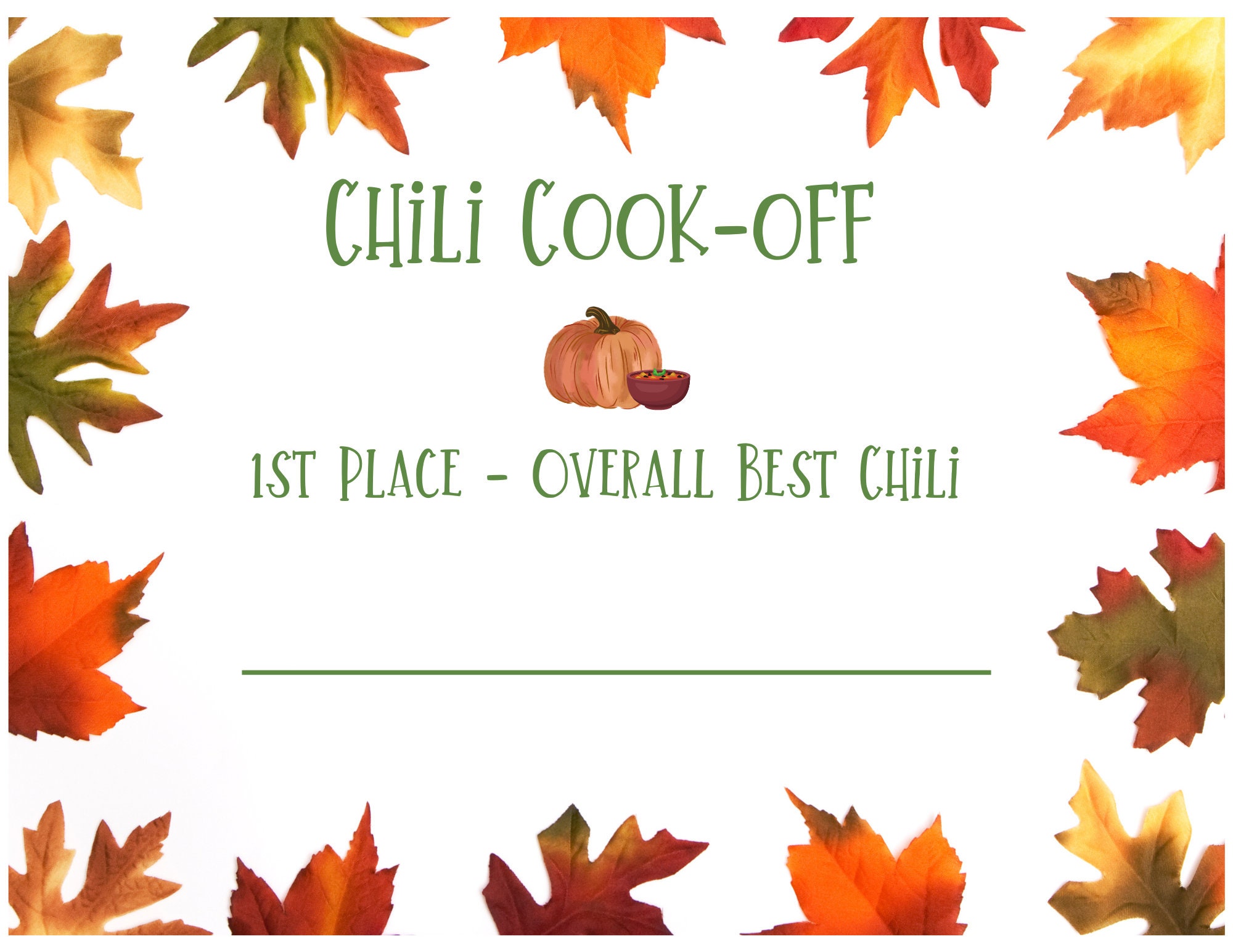 Chili Cook off Score Cards Family Activity Chili Cook Etsy Australia
