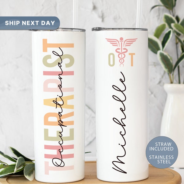 Occupational Therapist Personalized Tumbler, Custom Therapist Tumbler Stainless Steel Insulated Cup, Therapy Gifts, Doctor Tumbler, (TM-137)