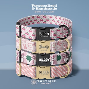 Personalized Dog Collar, Custom Engraved Dog Collar, Trendy Handmade Accessory for Pets, Unique Gift for Dog Lovers(DOG105)