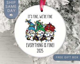 Dumpster Fire Christmas Ornaments 2025, Funny Holiday...