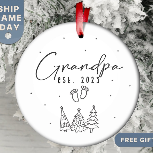 Grandpa Christmas Ornament •Custom Christmas Gift For Grandpa •Personalized Grandpa Established Ornament •Grandpa Keepsake •(OR-19 Grandpa)
