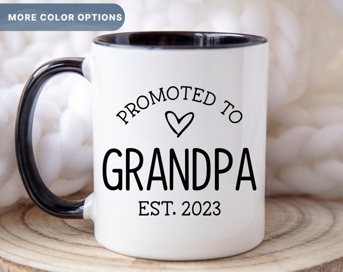 New Grandpa Mug, Promoted to Grandpa Coffee Mug, Pregnancy Announcement Mug, Baby Reveal, Future Grandpa Gift, (Mug-9 Grandpa)