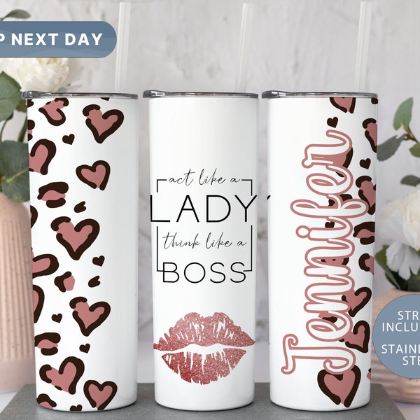 Act Like A Lady Think Like A Boss Tumbler, Woman Empowerment Tumbler, Boss Lady Tumbler, Girl Boss Tumbler,  (TM-31BOSS)