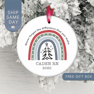 Nurse Ornament, Personalized Ornament, Custom Ornament, Nurse Student Gift, Nurse Gifts, Nurse Graduation Gift, RSN Gift, (OR-10)