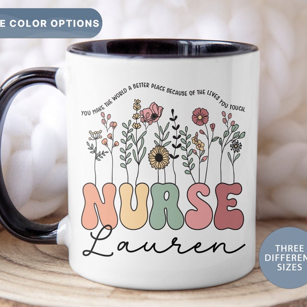Mug infirmière personnalisée, tasse à café personnalisée infirmière, cadeaux personnalisés pour infirmière
