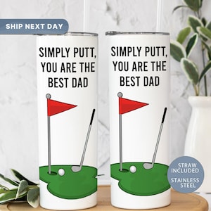 Personalized 20oz Skinny Tumbler, Custom Tumbler for Dad, Unique Golf-Themed Tumbler Gift, Durable Stainless Steel Drinkware(TM-102)