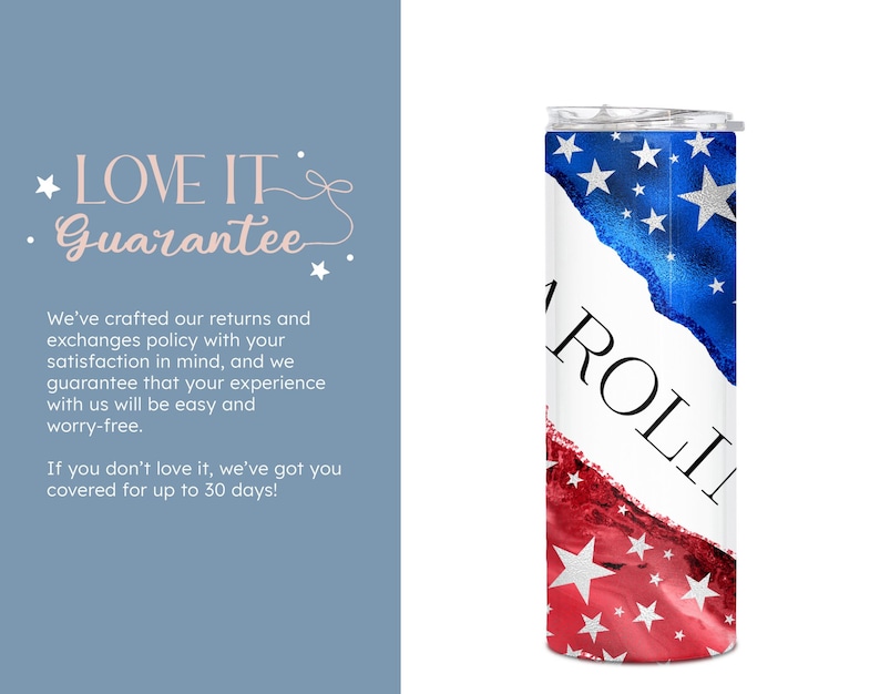 USA Patriotic American Flag Custom Tumbler, July 4th Independence Day Tumbler Travel Mug, 4th of July Gift, USA Tumbler Cup, (TM-154) image 5