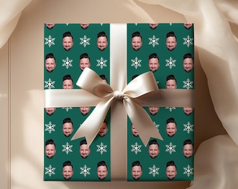 Personalized Christmas Wrapping Paper Roll: Custom Face Wrapping Paper, Funny Holiday Gift Wrap For Him(WP-4)