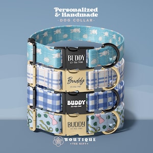 Personalized Dog Collar, Custom Engraved Dog Collar, Easter-Themed, Adjustable, Durable, Unique Pet Gift(DOG106)