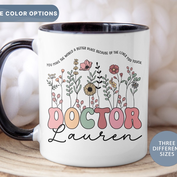 Mug médecin, tasse à café médecin personnalisée, cadeaux pour médecins, tasse de remise des diplômes docteur, cadeau de remerciement personnalisé (Mug-28 DR)