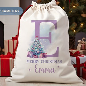 Personalized Santa Sack for Christmas, Custom Name Santa Bags, Present Sacks for Kids, (SB-1)