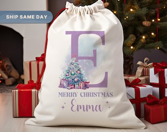 Saco de Papá Noel personalizado para Navidad, bolsas de Papá Noel con nombre personalizado, sacos de regalo para niños, (SP-1)