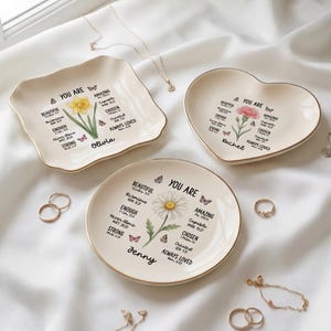 Custom Bible Verse Jewelry Dish with Name | Personalized You Are Loved Trinket Dish |Inspirational Gift for Daughter (DK-42)