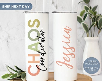 Chaos Coordinator Tumbler, Personalized Teacher Tumbler Cup, Gift for Boss, Gift for Manager, Thank You Gift, Custom Tumbler, (TM-110 Chaos)
