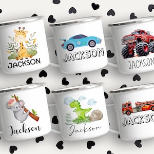 Taza gráfica para niños, taza personalizada para niños, tazas de café con dibujos de animales para niñas, tazas para niños, taza con nombre para niños (taza-31)