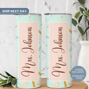 Personalized Teacher Tumbler, Custom Teacher Appreciation Gift, Back to School Coffee Travel Mug (TM-635)