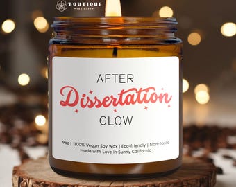 After Dissertation Glow Candle, PhD Candle Gift, Medical School Graduate Candle, Doctoral Residency Graduation Gift (CAN-TRE9)
