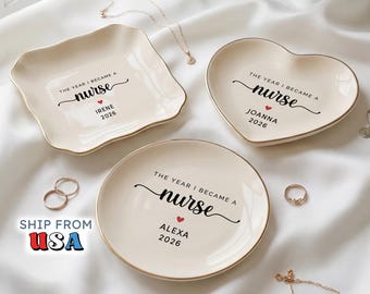 Personalized Nurse Graduation Gift |The Year I Became a Nurse Keepsake Trinket Dish | Nurse Appreciation Gift  (DK-95)