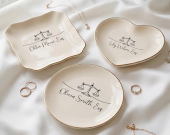 Personalized Lawyer Gift Jewelry Dish |  Law School Graduation Present | Passing the Bar Exam Gift (DK-35)