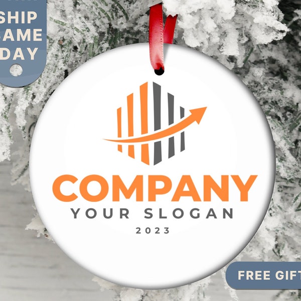 Custom Company Logo Christmas Ornament Etsy