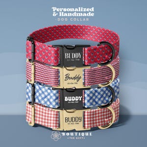 Personalized Dog Collar, Custom Engraved Dog Collar, July 4th Inspired, Patriotic Pet Accessories, Adjustable & Durable(DOG82)