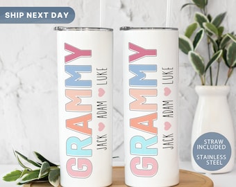 Personalized Grammy Tumbler • Custom Grandma Tumbler • Custom Gift from Grandkids • Mother's Day Gift • Grandmother Tumbler (TM-120 Grammy)
