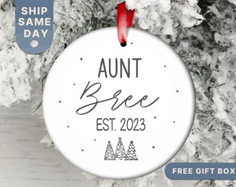 Aunt Christmas Ornament •Auntie Christmas Ornament •Personalized Aunt Christmas Ornament •Gift for Auntie from Niece and Nephew •(OR-18 Aunt