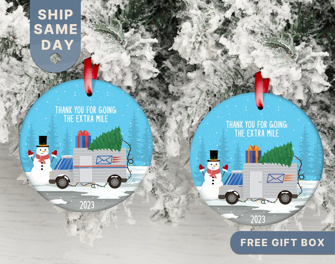 Delivery Truck Driver Christmas Ornament, Mail Carrier Ornament