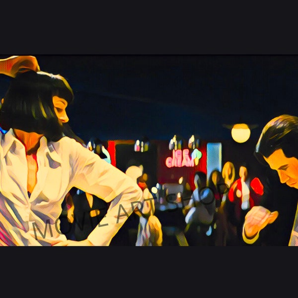 Pulp Fiction Dancing / Digital Art Print / Download available immediately / Limited