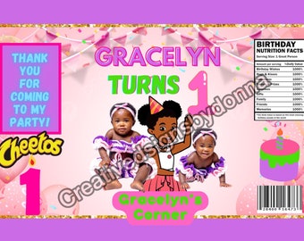 Gracie Corner theme Birthday Customized Chip Bags Digital template Custom Party favor Birthday party